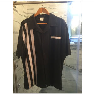 Attila Men's Bowling Shirt 2XL Black/White